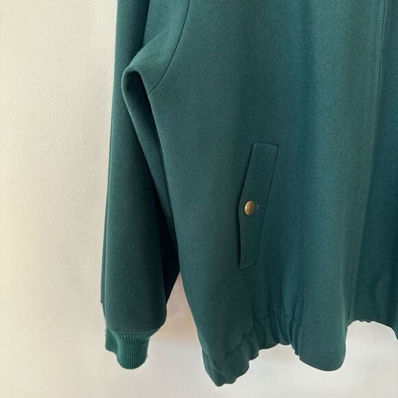 Pendleton Vintage Women’s Virgin Wool Jewel Evergreen Oversized Mock Neck Bomber - Picture 11 of 13